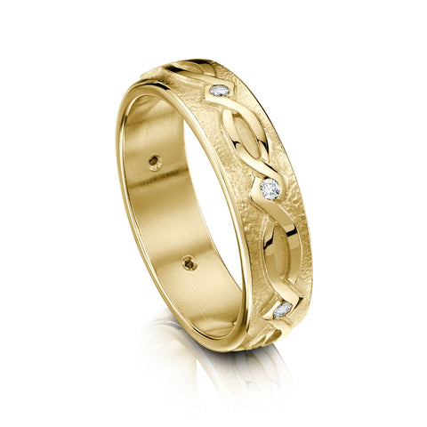 Sweetheart Diamond Ring in 9ct Yellow Gold by Sheila Fleet Jewellery