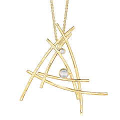 Morning Dew Dress Pendant in 9ct Yellow Gold with Moonstone & Diamond