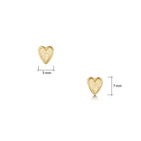 Secret Hearts Petite Stud Earrings in 9ct Yellow Gold