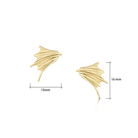 Cascade Stud Earrings in 9ct Yellow Gold by Sheila Fleet Jewellery