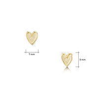 Secret Hearts Stud Earrings in 9ct Yellow Gold by Sheila Fleet Jewellery
