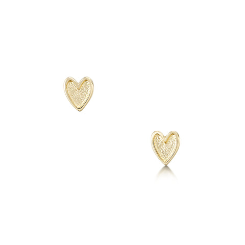 Secret Hearts Stud Earrings in 9ct Yellow Gold by Sheila Fleet Jewellery