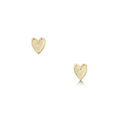 Secret Hearts Stud Earrings in 9ct Yellow Gold by Sheila Fleet Jewellery