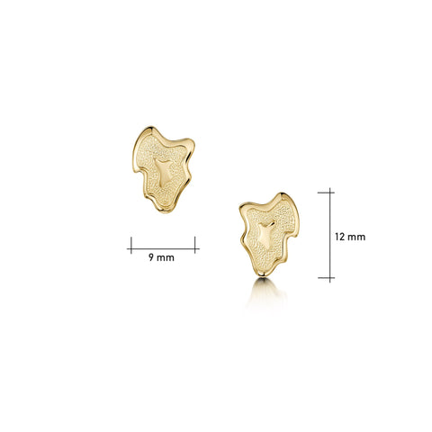 Rock Pool Small Stud Earrings in 9ct Yellow Gold by Sheila Fleet Jewellery