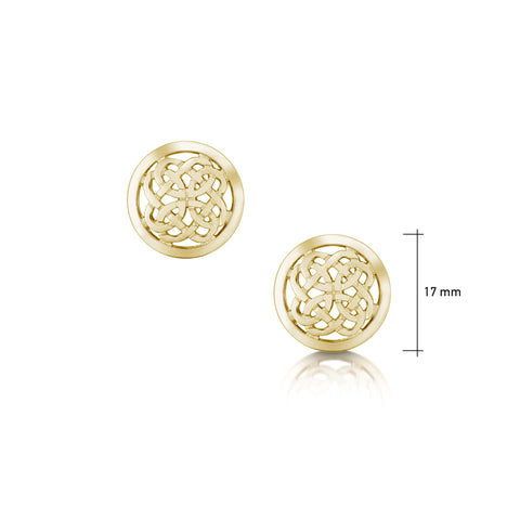 Maid of the Loch Stud Earrings in 9ct Yellow Gold by Sheila Fleet Jewellery