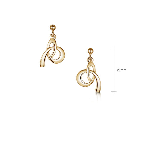 Tidal Small Drop Earrings in 9ct Yellow Gold by Sheila Fleet Jewellery
