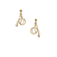 Tidal Small Drop Earrings in 9ct Yellow Gold by Sheila Fleet Jewellery