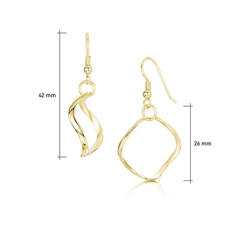 Tidal Small Single Hoop Earrings in 9ct Yellow Gold by Sheila Fleet Jewellery