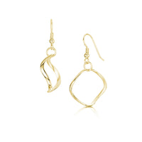 Tidal Small Single Hoop Earrings in 9ct Yellow Gold by Sheila Fleet Jewellery