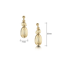 Shoreline Pebble 2-pebble Drop Earrings in 9ct Yellow Gold by Sheila Fleet Jewellery
