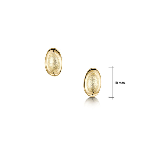 Shoreline Pebble Small Stud Earrings in 9ct Yellow Gold by Sheila Fleet Jewellery