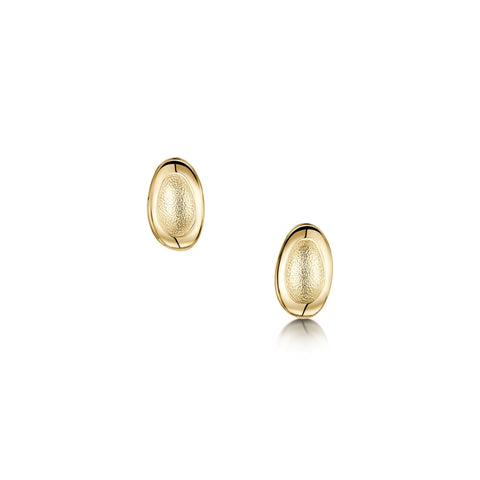 Shoreline Pebble Small Stud Earrings in 9ct Yellow Gold by Sheila Fleet Jewellery