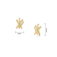 Wild Grasses Small 4-strand Stud Earrings in 9ct Yellow Gold by Sheila Fleet Jewellery