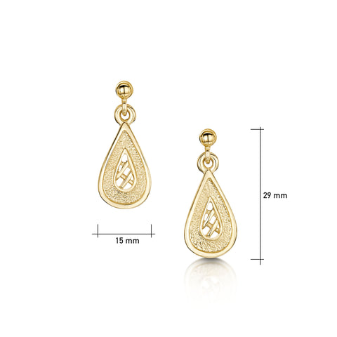 Tidal Treasures Small Drop Earrings in 9ct Yellow Gold