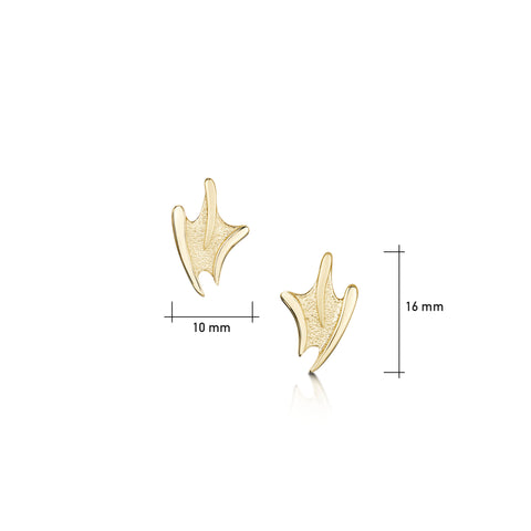 Sea Motion Small Stud Earrings in 9ct Yellow Gold