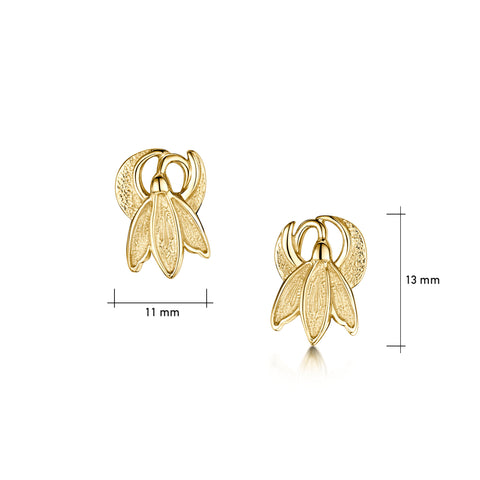 Snowdrop Small Stud Earrings in 9ct Yellow Gold