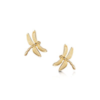 Dragonfly Stud Earrings in 9ct Yellow Gold
