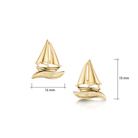 Orkney Yole Stud Earrings in 9ct Yellow Gold