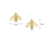 Honeybee Small Stud Earrings in 9ct Yellow Gold by Sheila Fleet Jewellery