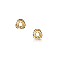 Reef Knot Stud Earrings in 9ct Yellow Gold by Sheila Fleet Jewellery