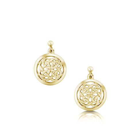 Maid of the Loch Drop Earrings in 9ct Yellow Gold by Sheila Fleet Jewellery