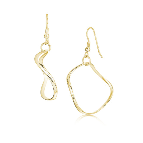 Tidal Medium Single Hoop Earrings in 9ct Yellow Gold by Sheila Fleet Jewellery