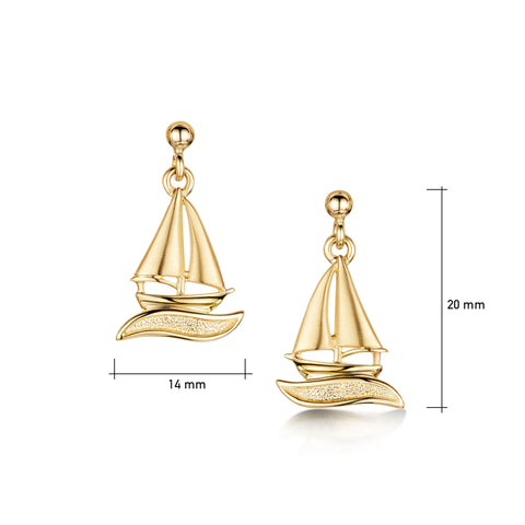 Orkney Yole Drop Earrings in 9ct Yellow Gold