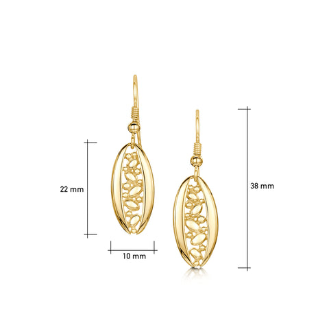 Captivate Drop Earrings in 9ct Yellow Gold