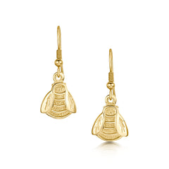 Bumblebee Drop Earrings in 9ct Yellow Gold by Sheila Fleet Jewellery