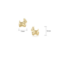 Scottie Dog Stud Earrings in 9ct Yellow Gold by Sheila Fleet Jewellery
