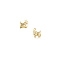 Scottie Dog Stud Earrings in 9ct Yellow Gold by Sheila Fleet Jewellery