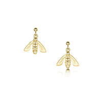 Honeybee Small Drop Earrings in 9ct Yellow Gold by Sheila Fleet Jewellery