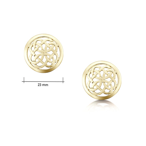 Maid of the Loch Dress Stud Earrings in 9ct Yellow Gold by Sheila Fleet Jewellery