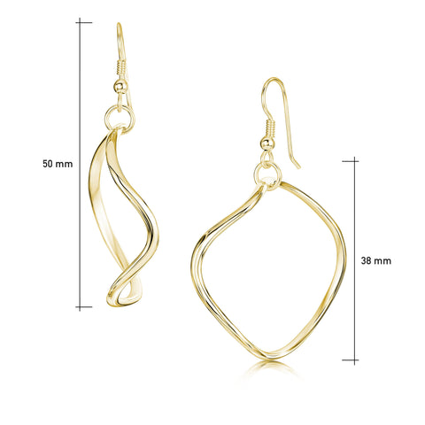 Tidal Large Single Hoop Earrings in 9ct Yellow Gold by Sheila Fleet Jewellery