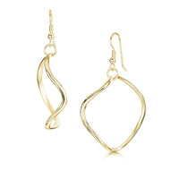 Tidal Large Single Hoop Earrings in 9ct Yellow Gold by Sheila Fleet Jewellery
