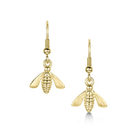 Honeybee Small Drop Earrings in 9ct Yellow Gold by Sheila Fleet Jewellery