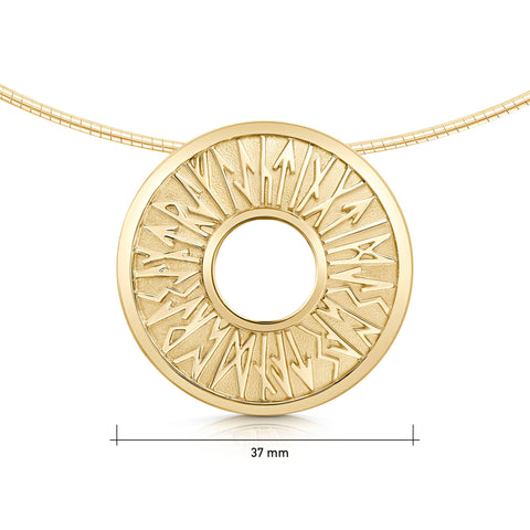 Runic Necklace in 9ct Yellow Gold