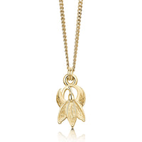 Single Snowdrop Petite Pendant Necklace in 9ct Yellow Gold