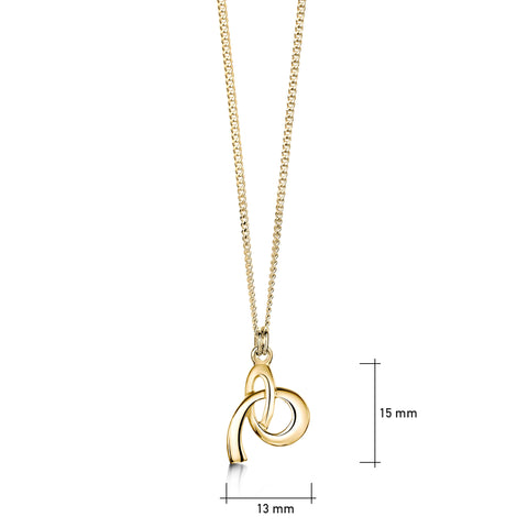 Tidal Small Pendant Necklace in 9ct Yellow Gold