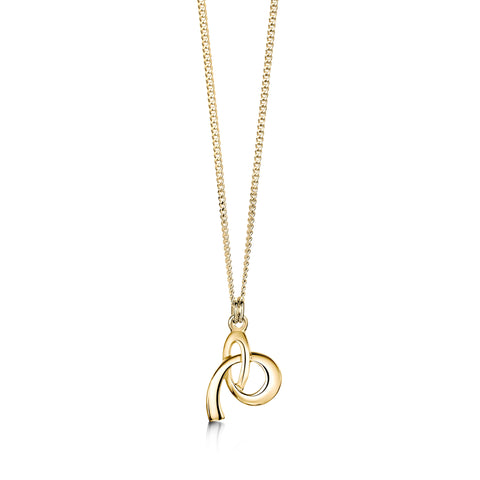 Tidal Small Pendant Necklace in 9ct Yellow Gold