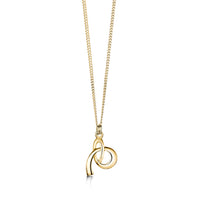 Tidal Small Pendant Necklace in 9ct Yellow Gold