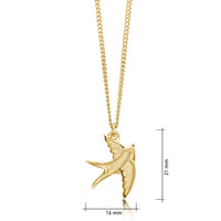 Small Swallows Pendant Necklace in 9ct Yellow Gold