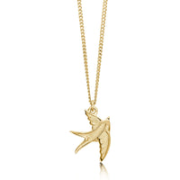 Small Swallows Pendant Necklace in 9ct Yellow Gold