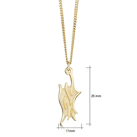 Sea Motion Small Pendant Necklace in 9ct Yellow Gold