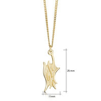 Sea Motion Small Pendant Necklace in 9ct Yellow Gold