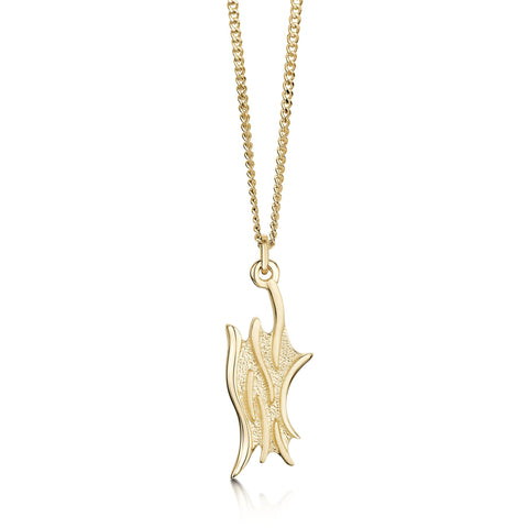 Sea Motion Small Pendant Necklace in 9ct Yellow Gold