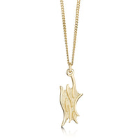 Sea Motion Small Pendant Necklace in 9ct Yellow Gold