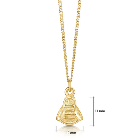 Bumblebee Small Pendant in 9ct Yellow Gold by Sheila Fleet Jewellery