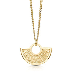 Runic Small Pendant Necklace in 9ct Yellow Gold by Sheila Fleet Jewellery