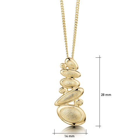 Shoreline Pebble Cluster Pendant in 9ct Yellow Gold by Sheila Fleet Jewellery